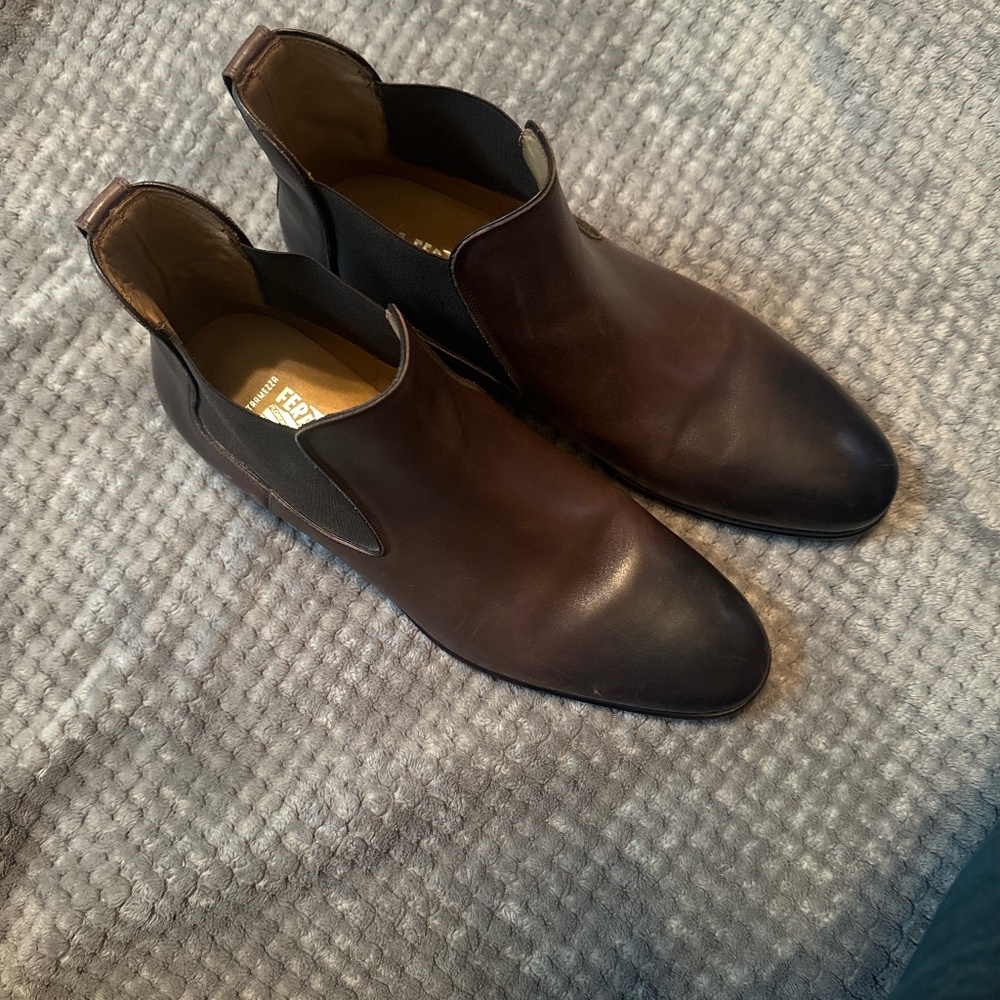 Mario Tramezza Burnished calfskin Chelsea Boot